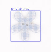 Lichtblauwe Reflecterende Bloem Knoop 18x20mm Knopen KNP00107A